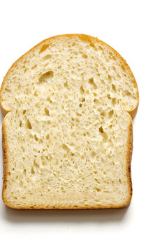 Bagel bread silce with golden brown crust isolated on white background