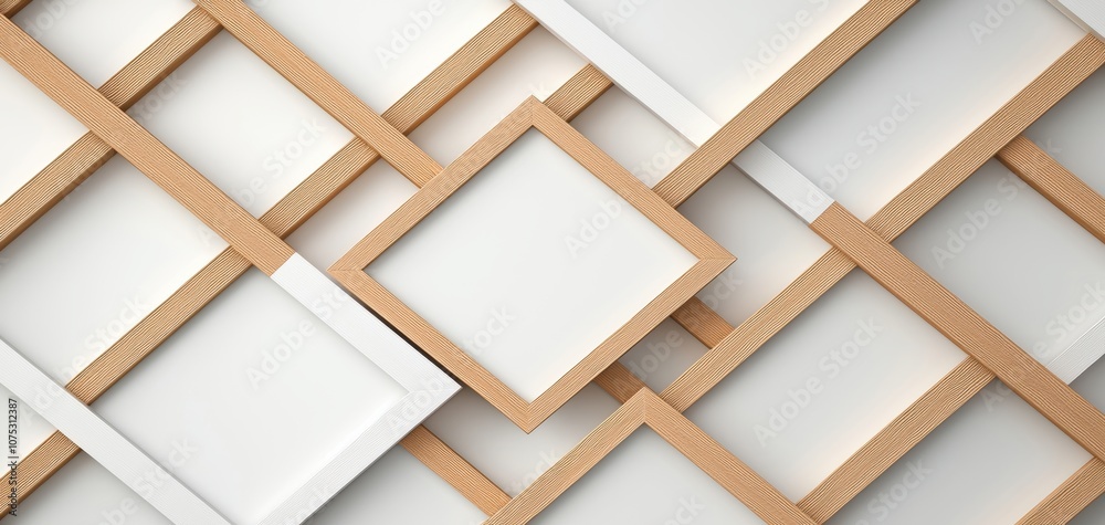 Poster a pattern of interwoven frames with a rope-like border, showcasing a contemporary design aesthetic a