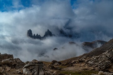 batutiful autumn nature in dolomites mountains