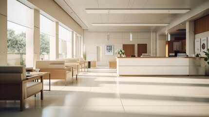 A photo of a medical facility reception area.