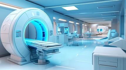 A photo of a medical imaging center with CT scan mach