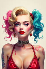 a young woman with a playful, rebellious spirit.