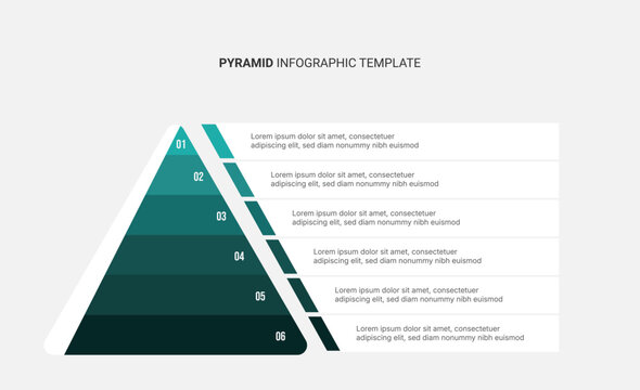 Pyramid Hierarchy Infographic Template Design with 6 Layers