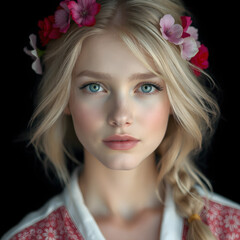 Naklejka premium Young woman portrait 