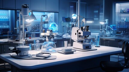 A photo of a medical testing and analysis laboratory.