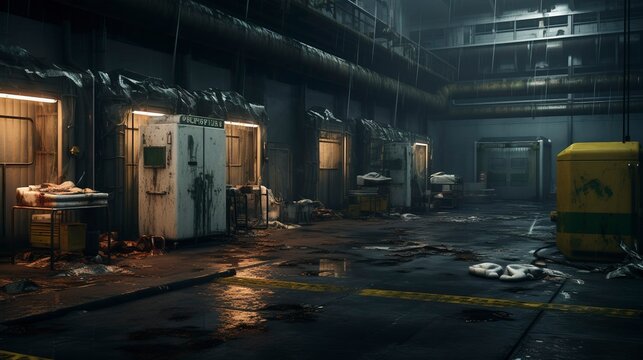 A photo of a medical waste disposal area.