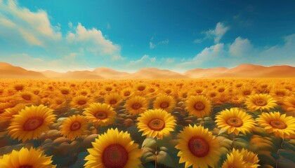 Obraz premium Sunflowers blooming abundantly in the fields