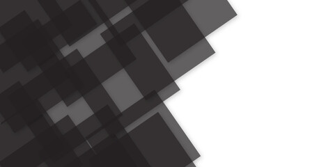 Abstract black and white vector technology background. Modern futuristic technology shape concept with square pattern. Vector abstract graphic design banner pattern. futuristic squares background.