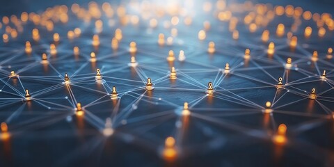 Abstract network of glowing points connected by lines.