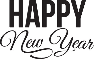 2025 New Year Typography Vector Illustration