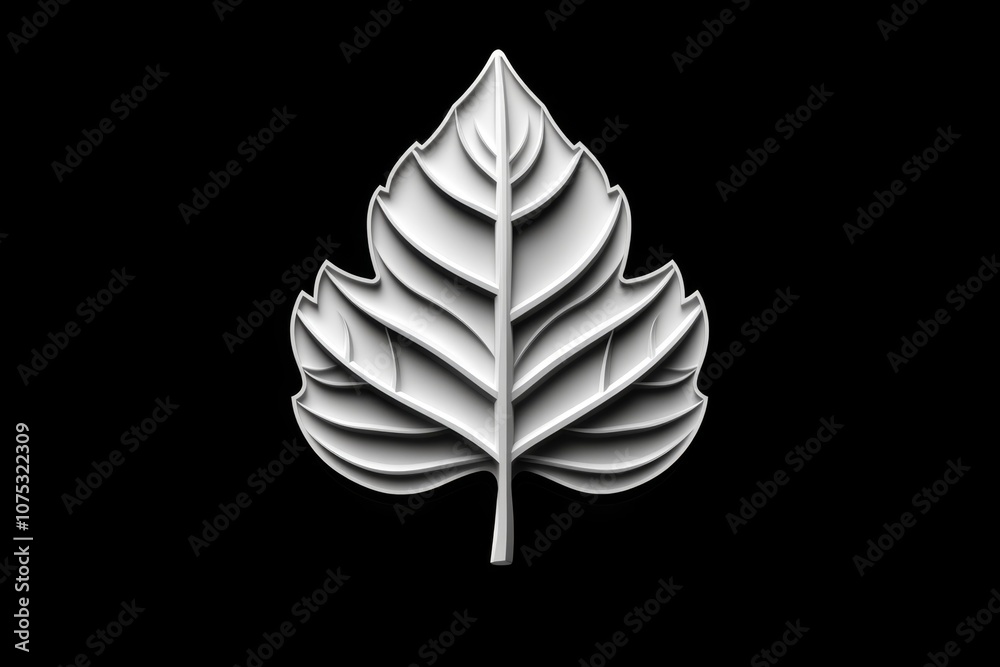 Poster a minimalist icon of a jungle leaf with simple lines, symbolizing nature and wilderness