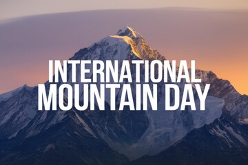Image of snow capped mountains with the text  International Mountain Day 