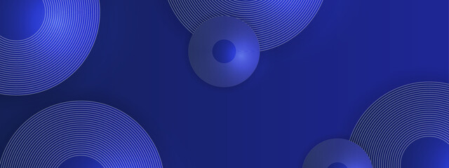 Blue Simple Abstract Banner With Lines in a Geometric Style Ideal for Post, Background, Banner, Ad, Promo, Invitation, Etc
