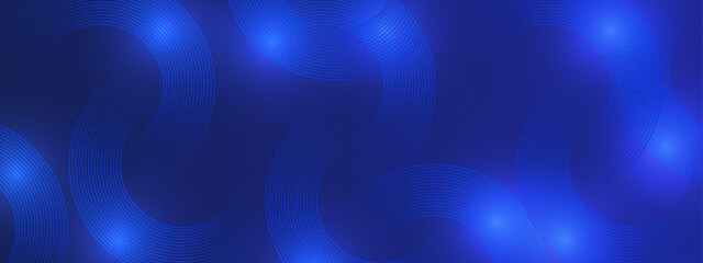 Blue Banner Geometric Lines Abstract Futuristic Ideal for Post, Background, Banner, Ad, Promo, Invitation, Etc