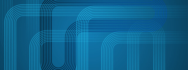 Blue Abstract Banner With Lines in Different Direction Ideal for Post, Background, Banner, Ad, Promo, Invitation, Etc