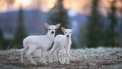 Fototapeta premium christmas baby deers
