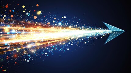 Colorful Illuminated Arrow with Radiant Beams