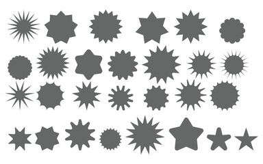 Set of star shapes,Retro futuristic sparkle icons collection Retro futuristic sparkle icons collection illustration