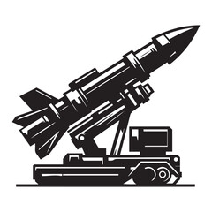 Rocket launching silhouette vector art black color design set and solid white background 