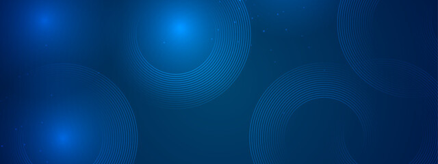 Blue Simple Abstract Banner With Lines in a Geometric Style Ideal for Post, Background, Banner, Ad, Promo, Invitation, Etc