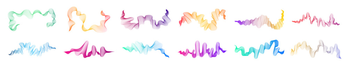 Set of abstract backdrops with multicolor waves