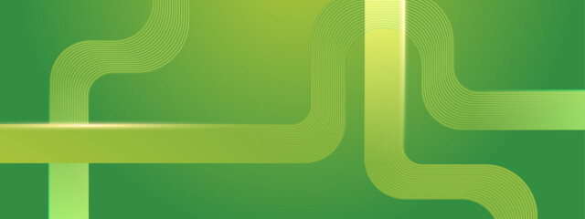 Obraz premium Green Abstract Banner With Geometric Lines Design Ideal for Post, Background, Banner, Ad, Promo, Invitation, Etc