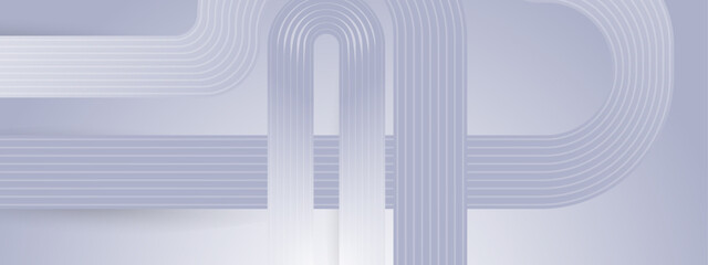 White and Grey Gray Banner Geometric Lines Abstract Futuristic Ideal for Post, Background, Banner, Ad, Promo, Invitation, Etc