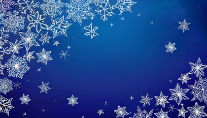 blue christmas background with snowflakes