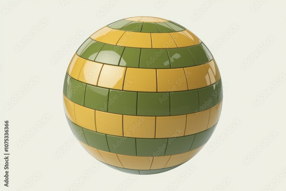 Aufkleber a spherical object made of yellow and green tiles