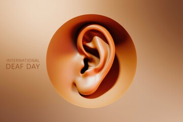 International Deaf Day graphic with an ear.