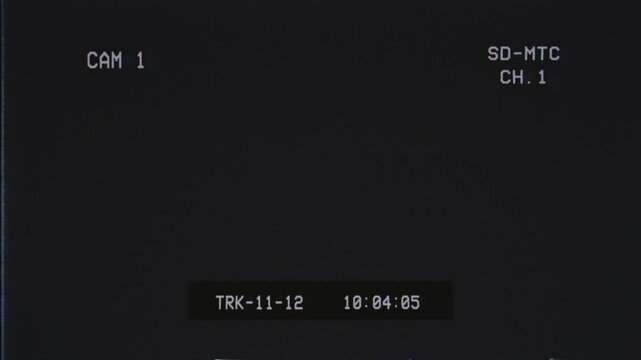 VHS overlay featuring analog artifacts, timecode display, and camera specifications text box on black background. Gritty retro texture for vintage video effects and nostalgic productions.