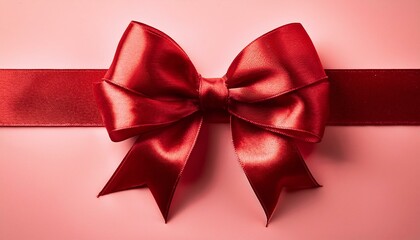 Naklejka premium red bow and ribbon for christmas and birthday decorations