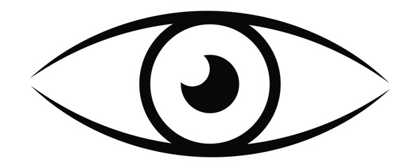 Eye icon vector. Eye icon vector isolated on white background. Look and vision icon eyesight pictogram in flat style simple design. Vision symbol illustration.
