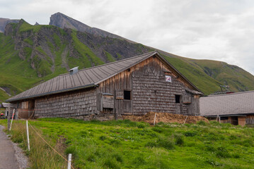 Farm in summer in the Swiss Alps