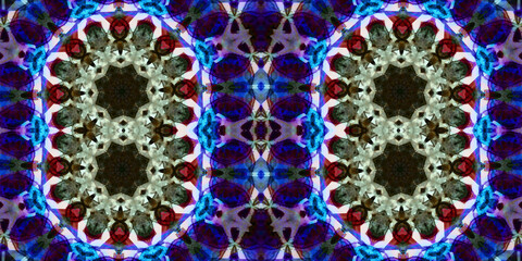 Seamless kaleidoscope pattern. The texture of the woven pattern. Endless pattern