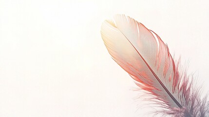 Naklejka premium Simple Yet Beautiful Isolated Feather on White Background Capturing the Elegance and Delicacy of Nature’s Artwork for Creative Use