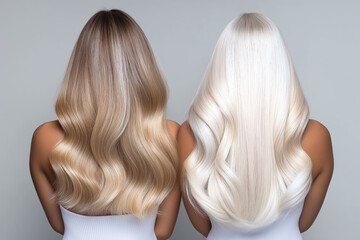 Naklejka premium a picture of blonde hair with the back turned to the left