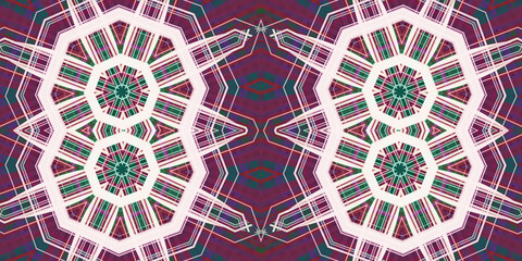Seamless kaleidoscope pattern. The texture of the woven pattern. Endless pattern