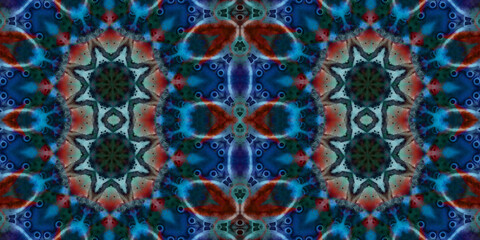Seamless kaleidoscope pattern. The texture of the woven pattern. Endless pattern