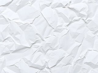 Crumpled paper texture white background