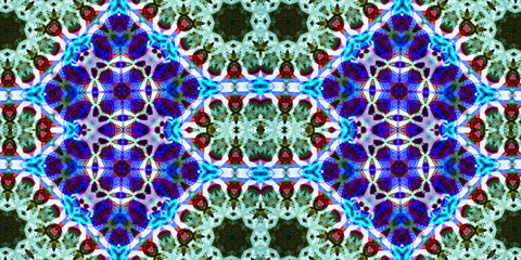 Seamless kaleidoscope pattern. The texture of the woven pattern. Endless pattern