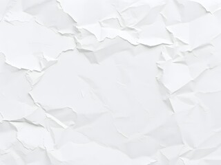 Crumpled paper texture white background