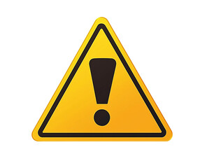 A vector silhouette of a yellow triangle sign with a black exclamation mark, on a transparent background. created with Generative AI technology