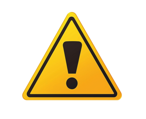 A vector silhouette of a yellow triangle sign with a black exclamation mark, on a transparent background. created with Generative AI technology