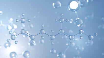 geraniol molecular structure 3d, monoterpenoid, structural chemical formula view from a microscope