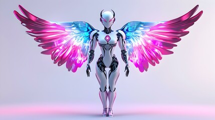 Whimsical Fairy-Tale Robot, A vibrant 3D creation with intricate details and colorful wires, embodying a magical and playful essence.