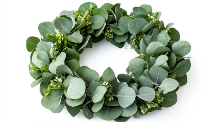 Eucalyptus wreath creating a festive holiday atmosphere