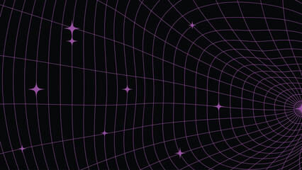 Obraz premium Brutalist Abstract Spiral Y2k Distorted Grid Geometric Background Vector