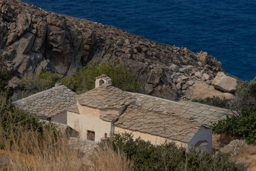 Holy Monastery of Evangelistria near Mavrianou on Ikaria island in Greece.