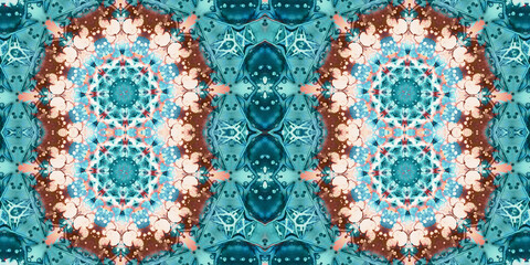 Seamless kaleidoscope pattern. The texture of the woven pattern. Endless pattern